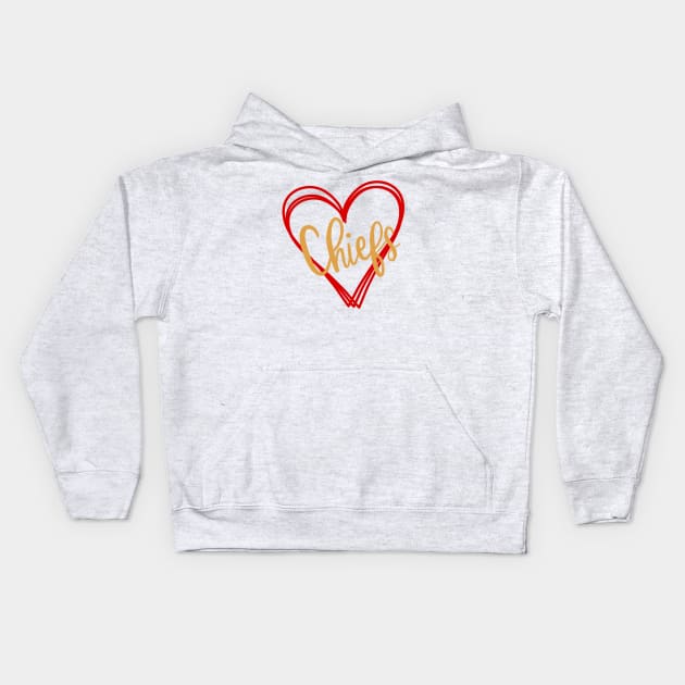 Chiefs Love Kids Hoodie by Pink Anchor Digital